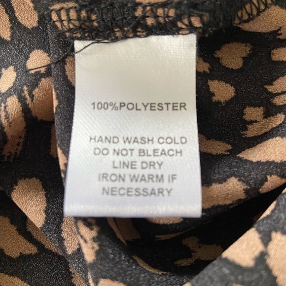 Mittoshop Popover Blouse V Neck Elbow Sleeve Oversized Black and Brown Size S - Picture 4 of 9